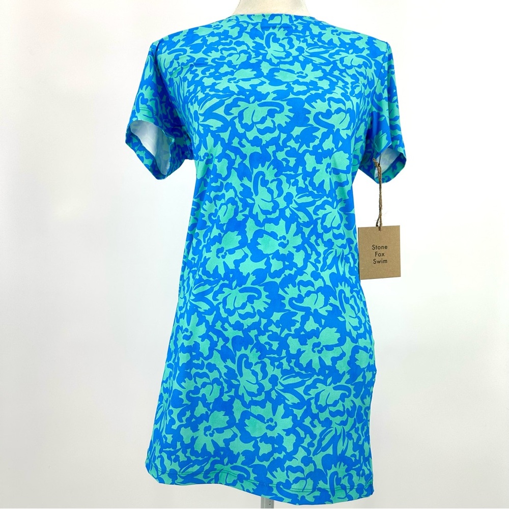 Stone Fox Swim | NWT XL Bambi Baby Tee Ocean Blue Swim Dress Surf
